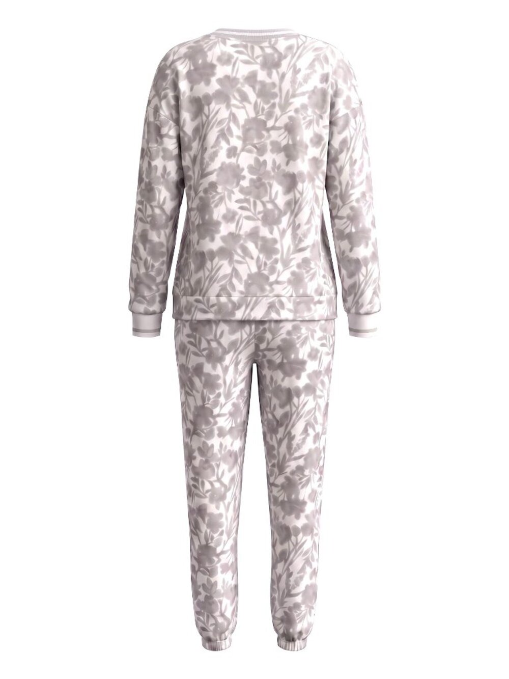 Simply Vera Vera Wang Womens XXL Pajama Set Gray Ivory Floral Joggers Loungewear - Picture 4 of 7